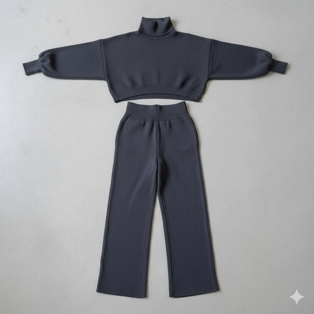 Damen Rollkragen Set mit Langarm | Lässig & Bequem | Winter