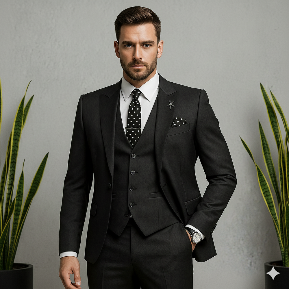 Herren 3-teiliger Anzug Slim Fit | Business Hochzeit Smoking