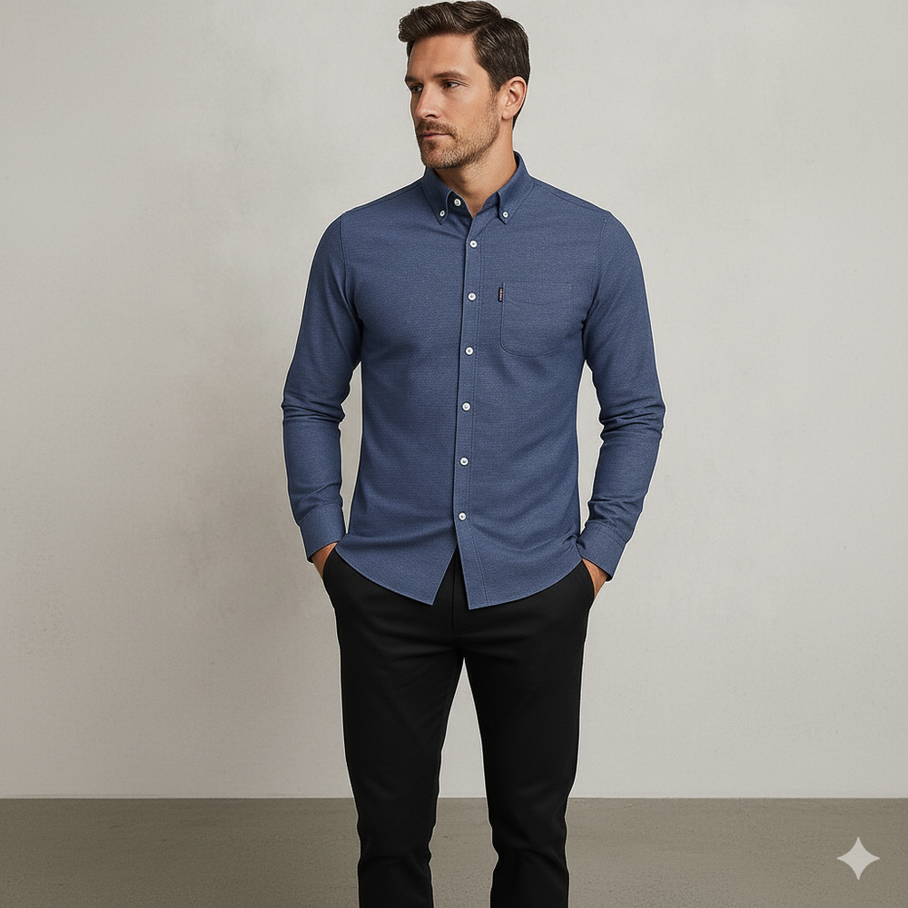 Herren Slim Fit Businesshemd | Atmungsaktiv & Herbst