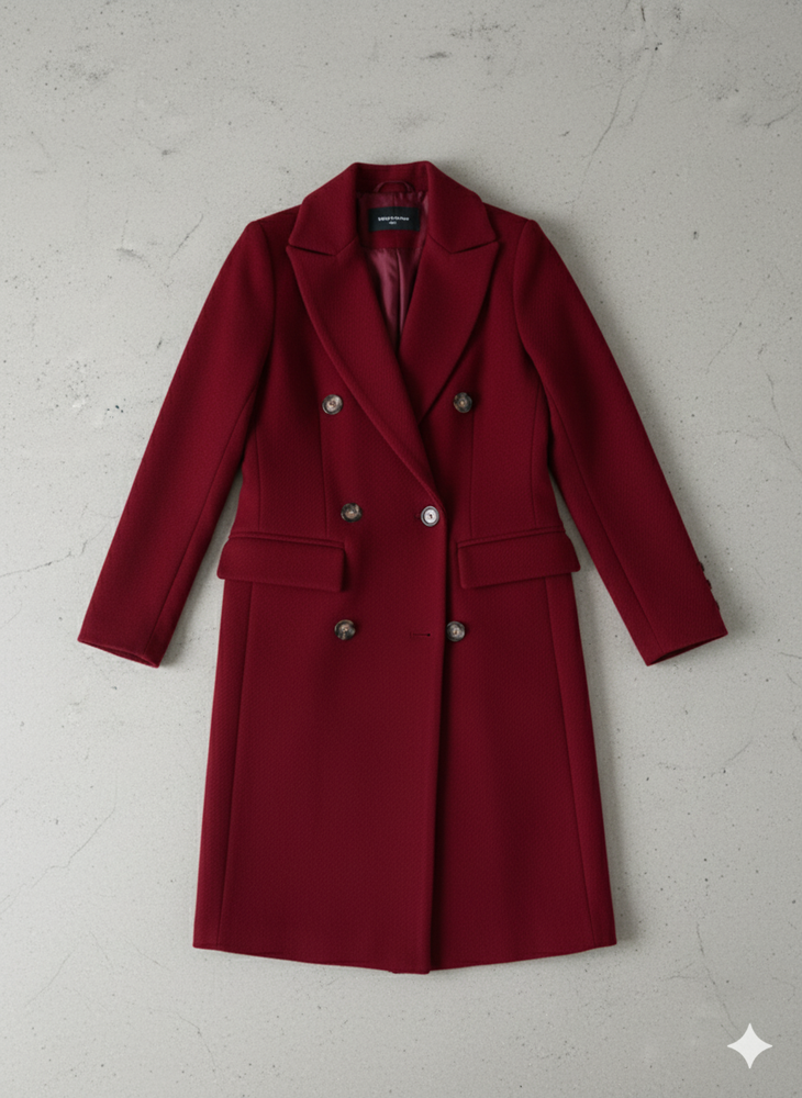 Damen Mantel mit Reverskragen | Doppelreihig & Elegant | Herbst/Winter