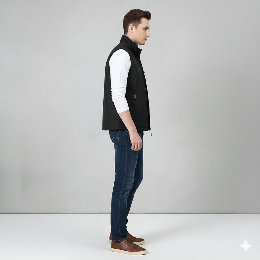 Herren Freizeitweste mit Reißverschluss | Leicht & Atmungsaktiv | Herbst
