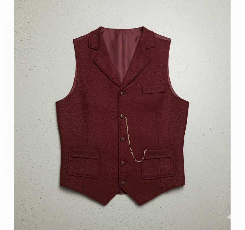 Herren Weste mit Fischgrätenmuster | Elegant & Modern | Herbst/Winter