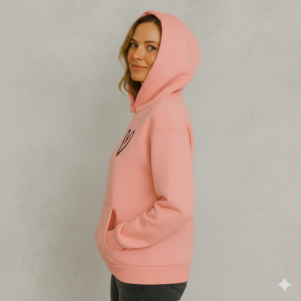 Damen Hoodie mit Herz Print | Lässig & Bequem