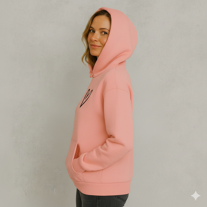 Damen Hoodie mit Herz Print | Lässig & Bequem