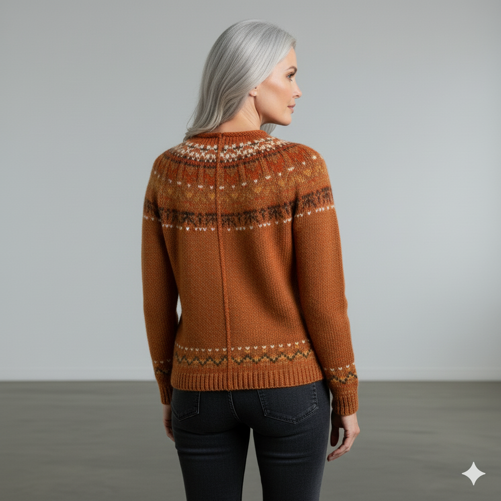 Damen Strickpullover mit Rundhals | Winter | Norweger-Muster