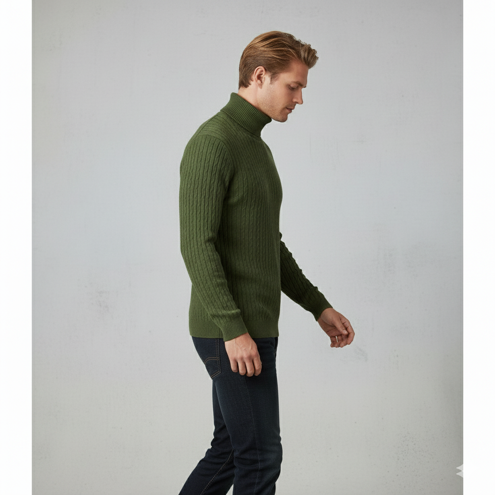 Feiner Herren Strickpullover mit Rollkragen