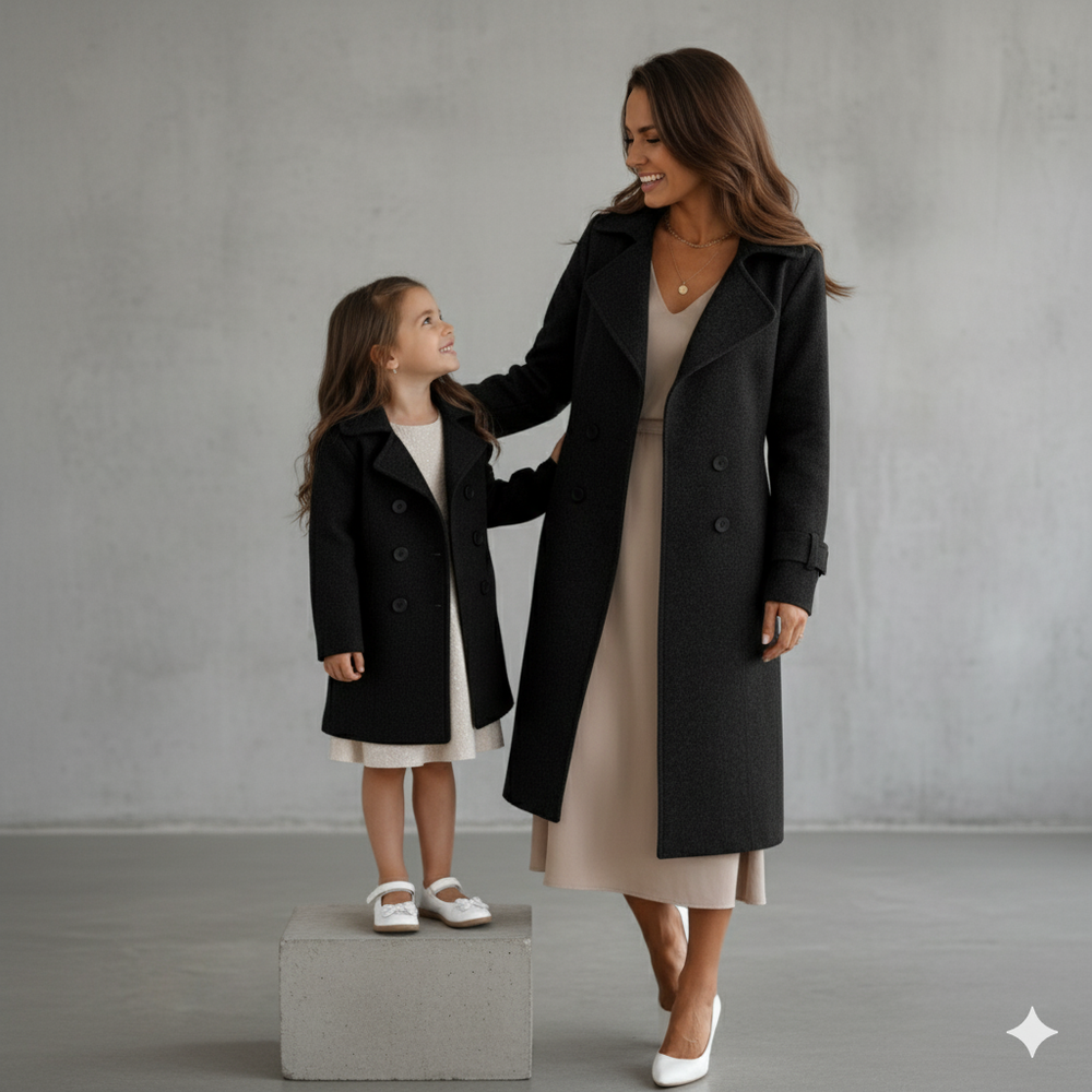 Damen Wollmantel mit Reverskragen | Elegant & Mittellang | Herbst/Winter