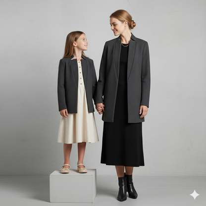 Damen Wollmantel mit Stehkragen | Schmaler Schnitt & Elegant | Herbst/Winter