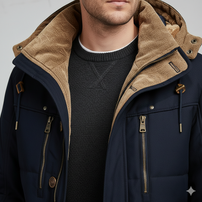 Warmer Herren Wintermantel mit Kapuze | Dick & Funktional
