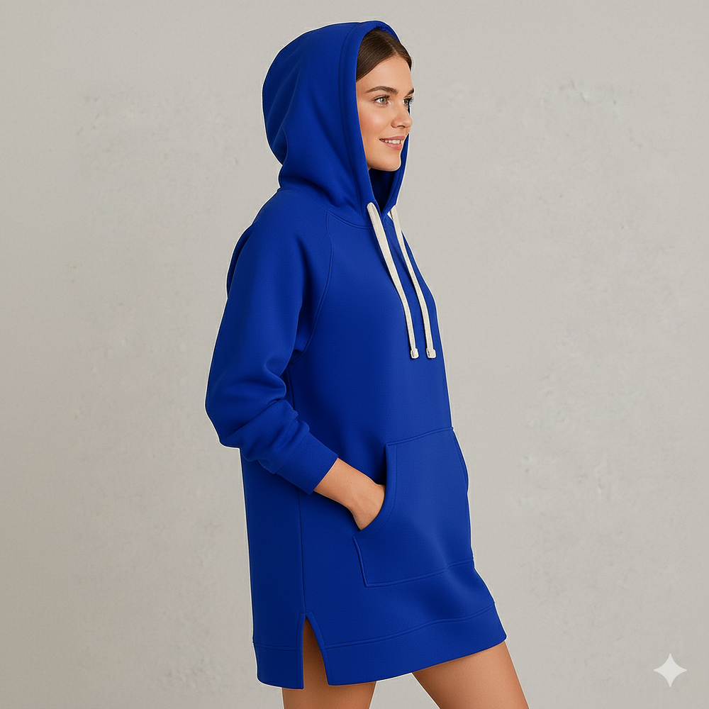 Lässiges Damen Hoodie Kleid mit Kordelzug | Bequem für Freizeit