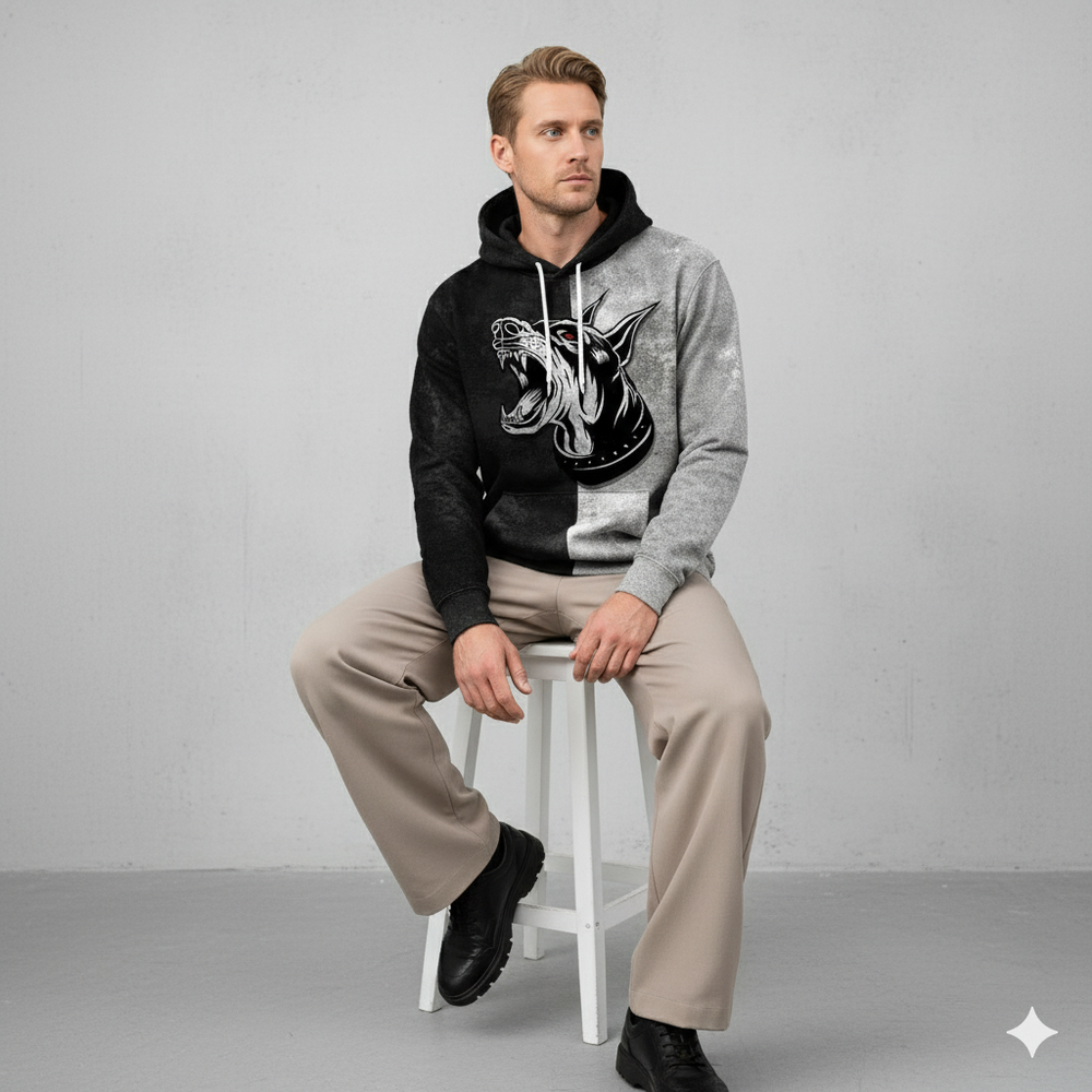 Herren Hoodie mit Muster | Lässig & Warm | Herbst/Winter