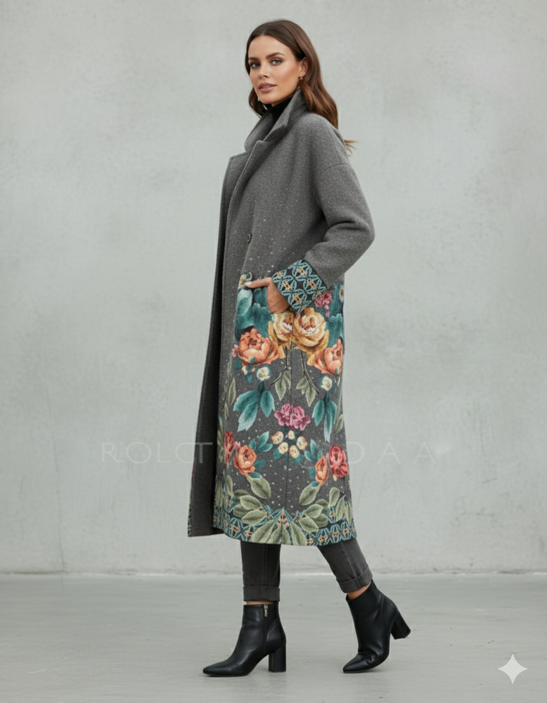 Damen Wollmantel mit Karomuster | Oversize & Warm | Winter