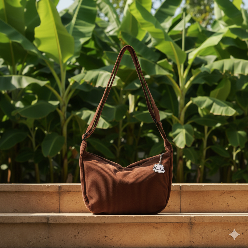 Lässige Damen Umhängetasche aus Cord | Leicht & Bequem