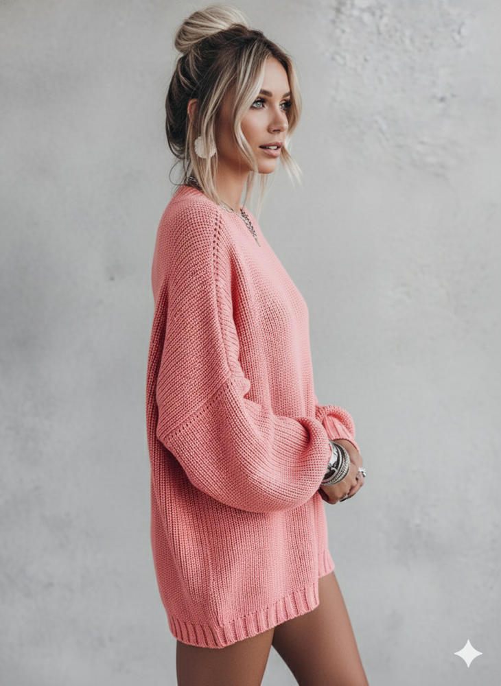 Locker gestrickter Damenpullover | Oversize & Freizeit