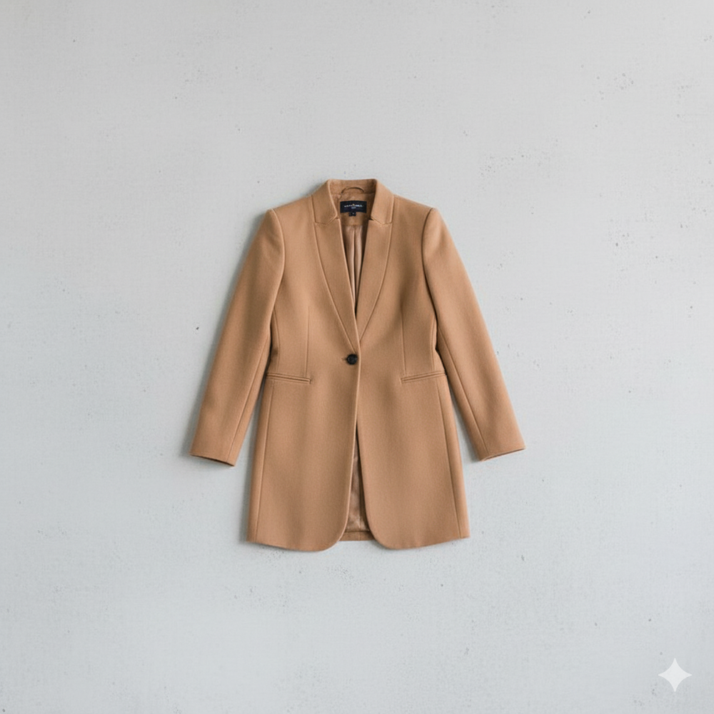 Damen Wollmantel mit Stehkragen | Schmaler Schnitt & Elegant | Herbst/Winter