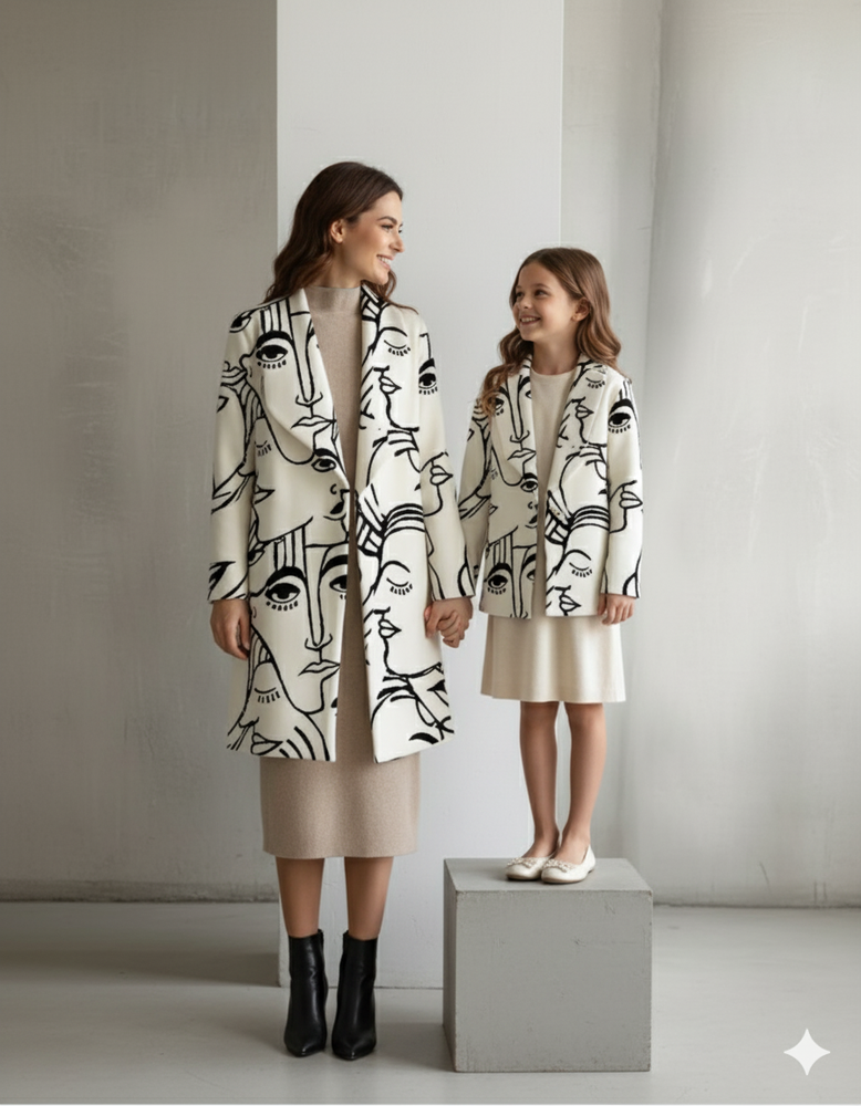 Damen Wollmantel mit Karomuster | Oversize & Warm | Winter