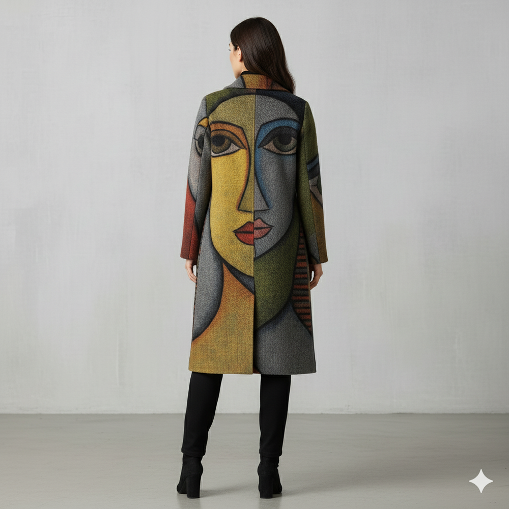 Damen Wollmantel mit Karomuster | Oversize & Warm | Winter