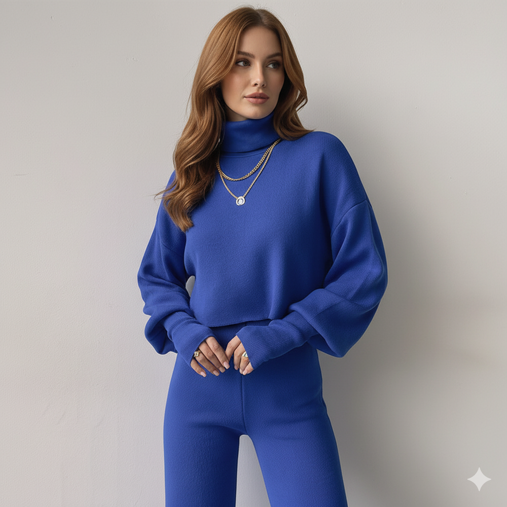 Damen Rollkragen Set mit Langarm | Lässig & Bequem | Winter