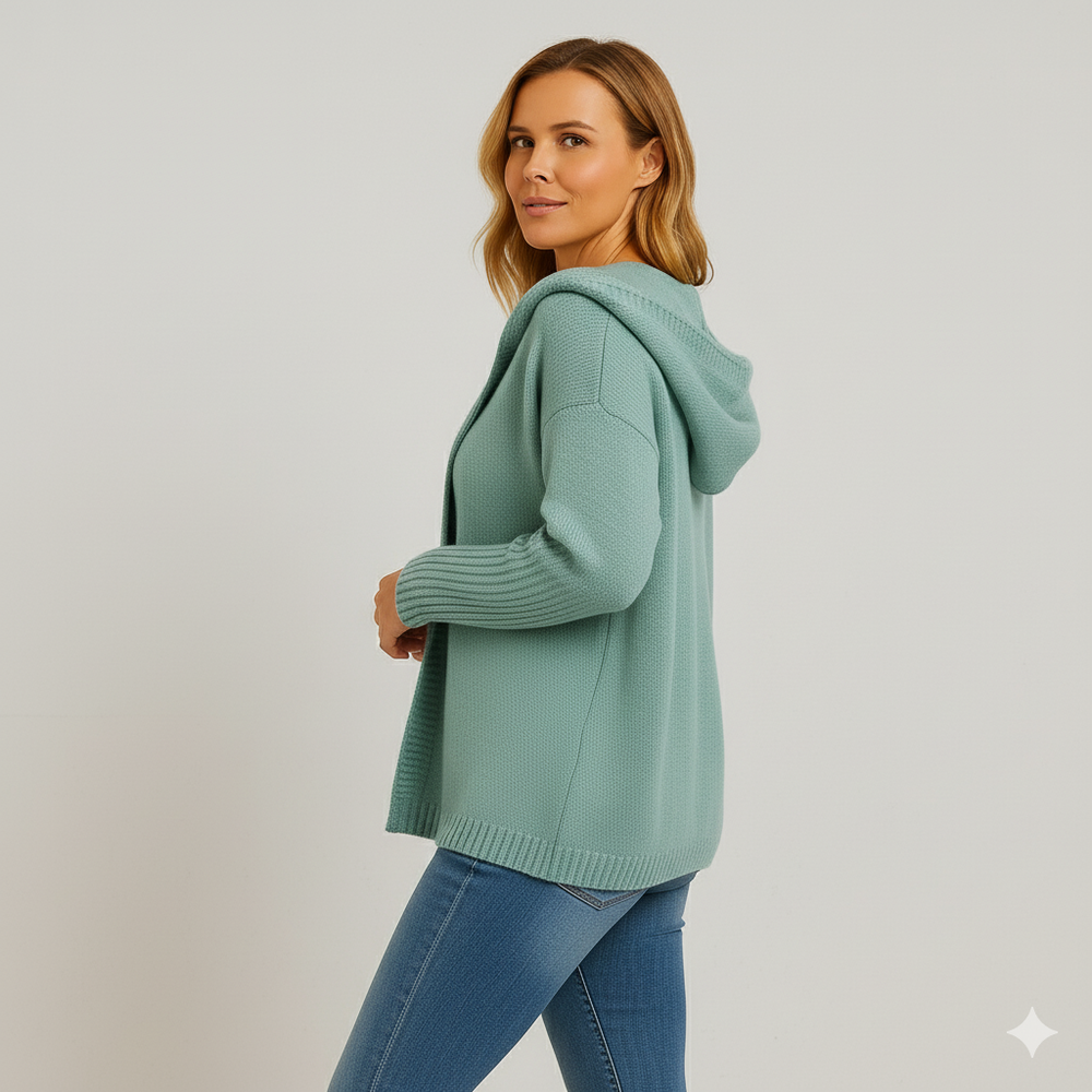 Damen Strickjacke mit Kapuze | Lässig & Übergang