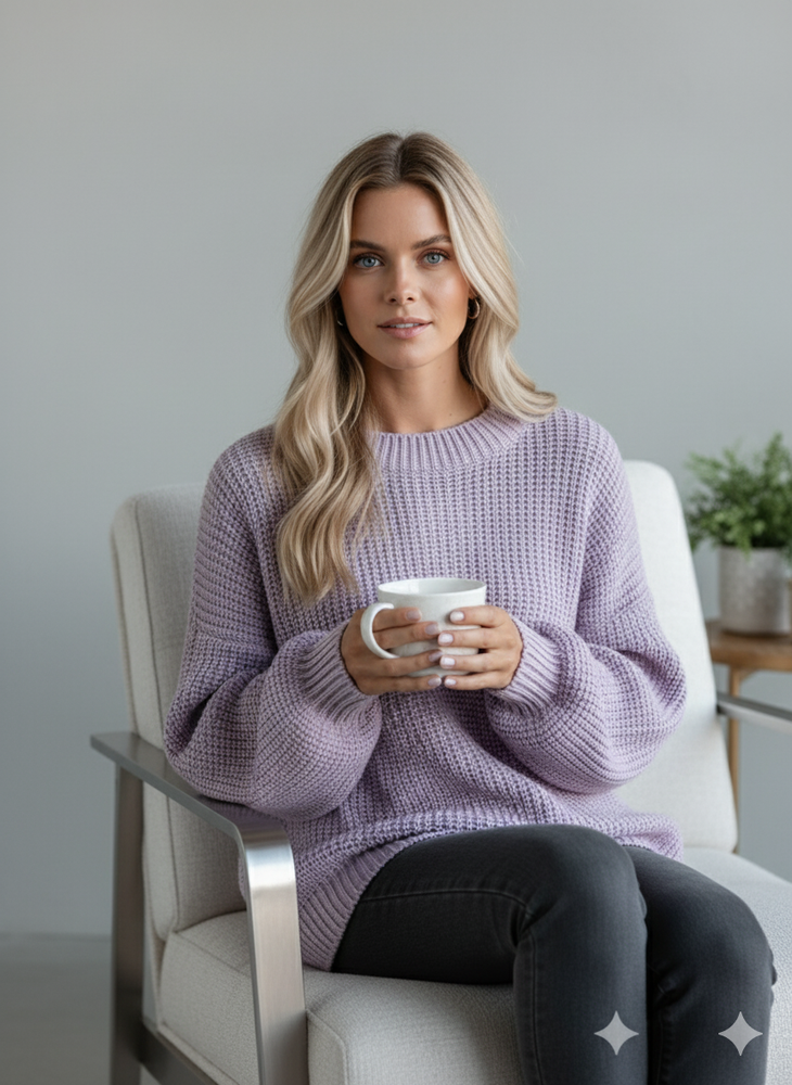 Locker gestrickter Damenpullover | Oversize & Freizeit