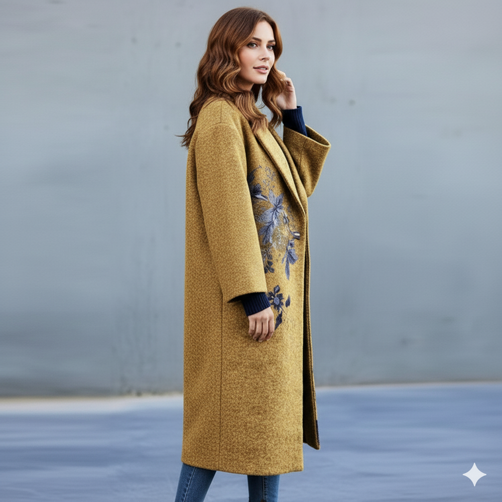 Damen Wollmantel mit Karomuster | Oversize & Warm | Winter