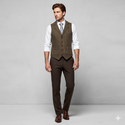 Herren Weste mit Fischgrätenmuster | Elegant & Modern | Herbst/Winter