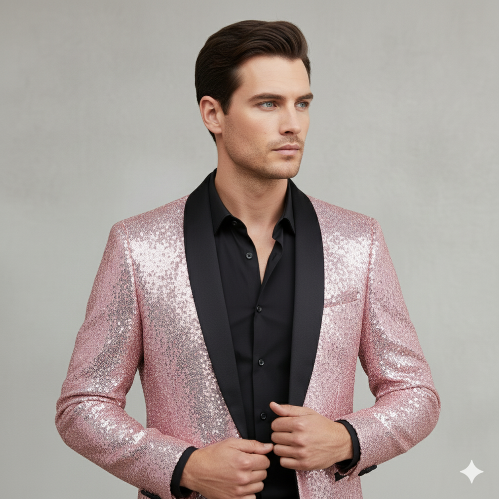 Herren Sakko mit Pailletten | Festlich & Elegant | Slim Fit