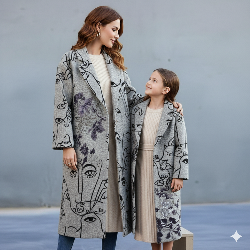 Damen Wollmantel mit Karomuster | Oversize & Warm | Winter