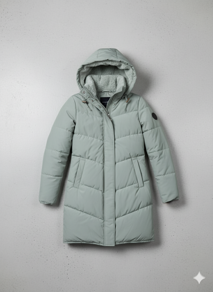 Damen Puffermantel mit Kapuze