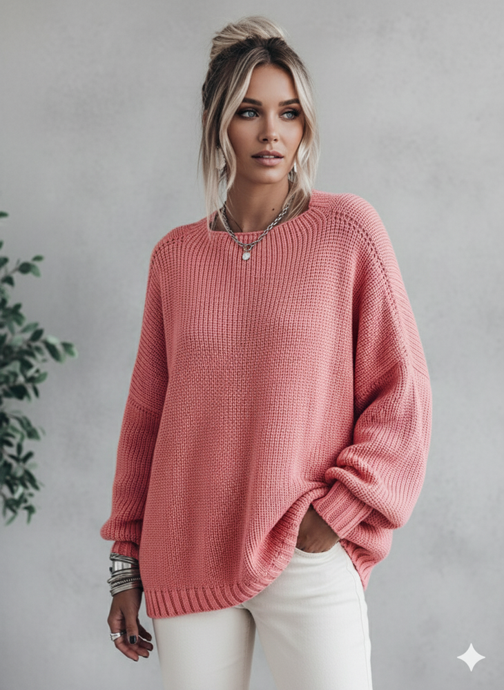 Locker gestrickter Damenpullover | Oversize & Freizeit