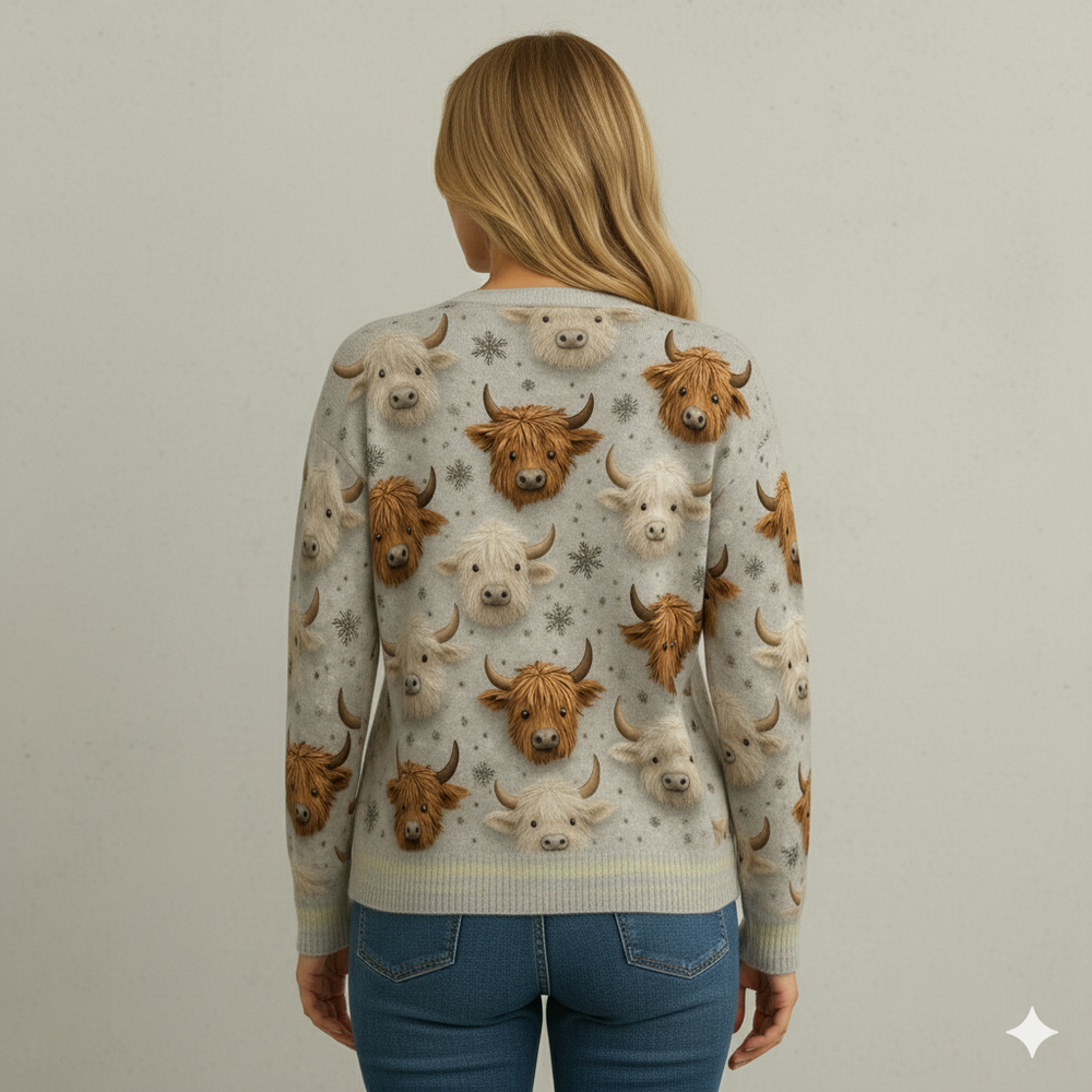 Damen Strickjacke mit abstraktem Print | Herbst/Winter | Stylisch