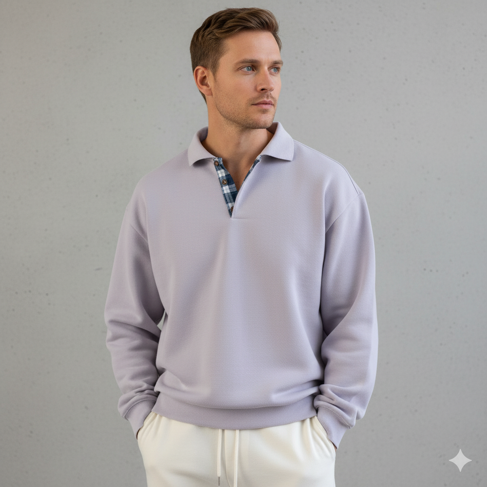 Lässiger Herrenpullover mit Reverskragen | Bequem | Freizeit