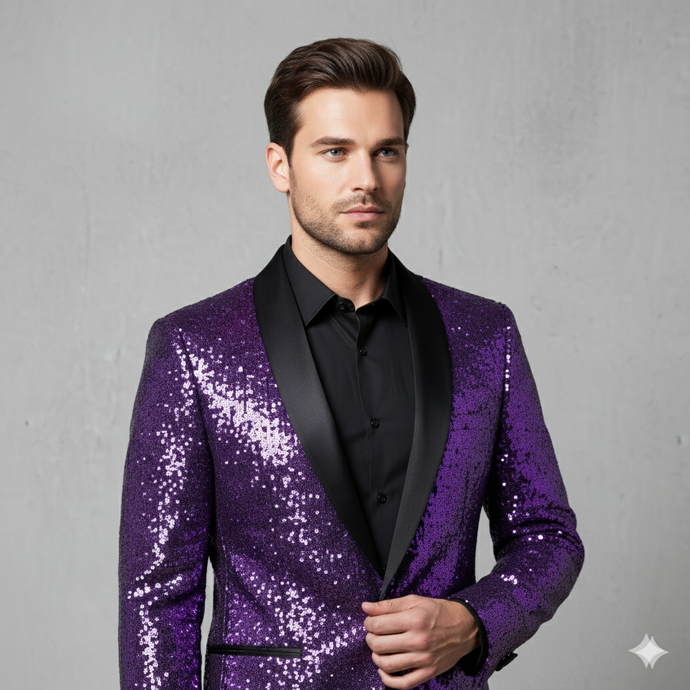 Herren Sakko mit Pailletten | Festlich & Elegant | Slim Fit