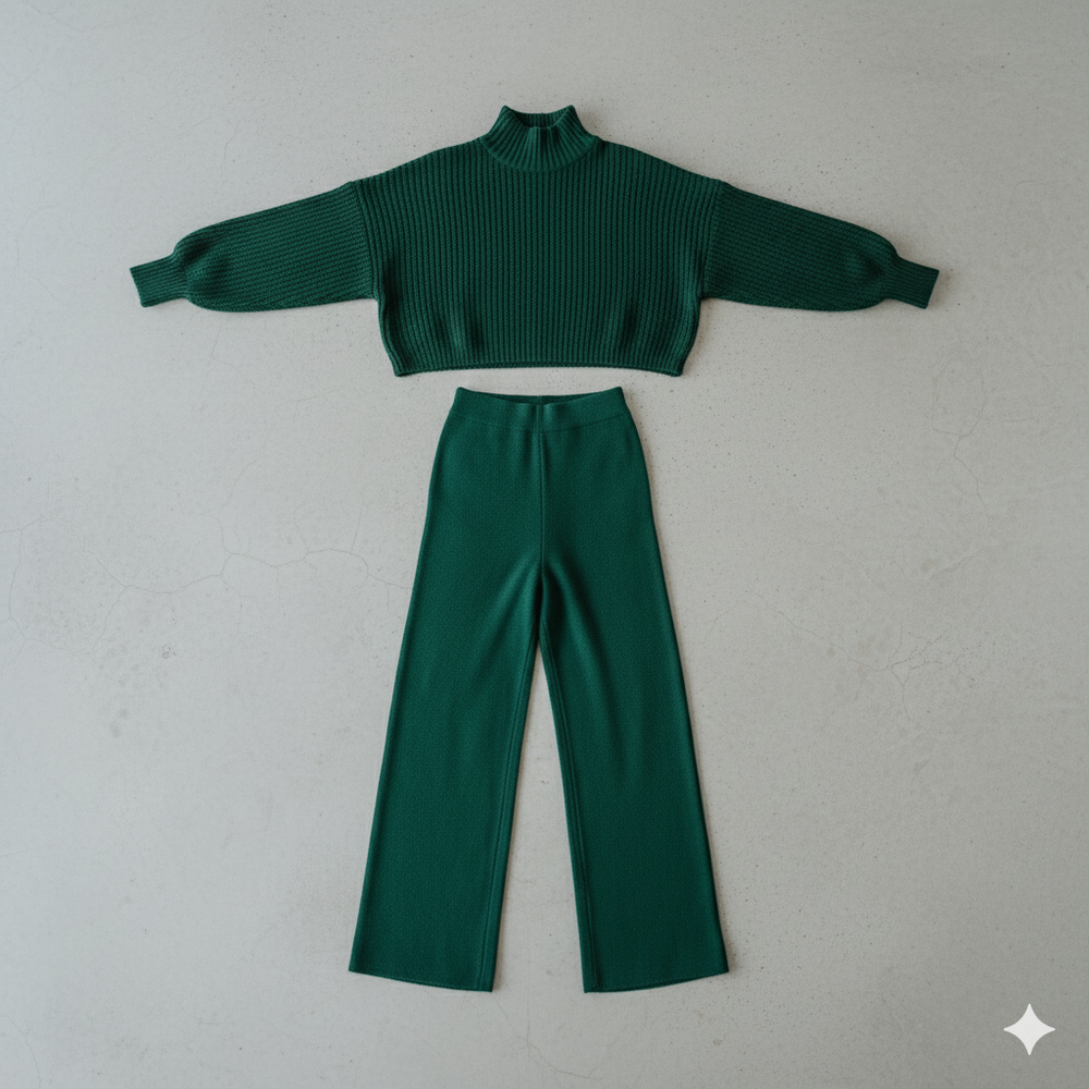 Damen Rollkragen Set mit Langarm | Lässig & Bequem | Winter