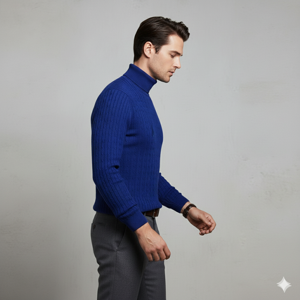 Herren Strickpullover mit Rollkragen | Slim Fit | Winter