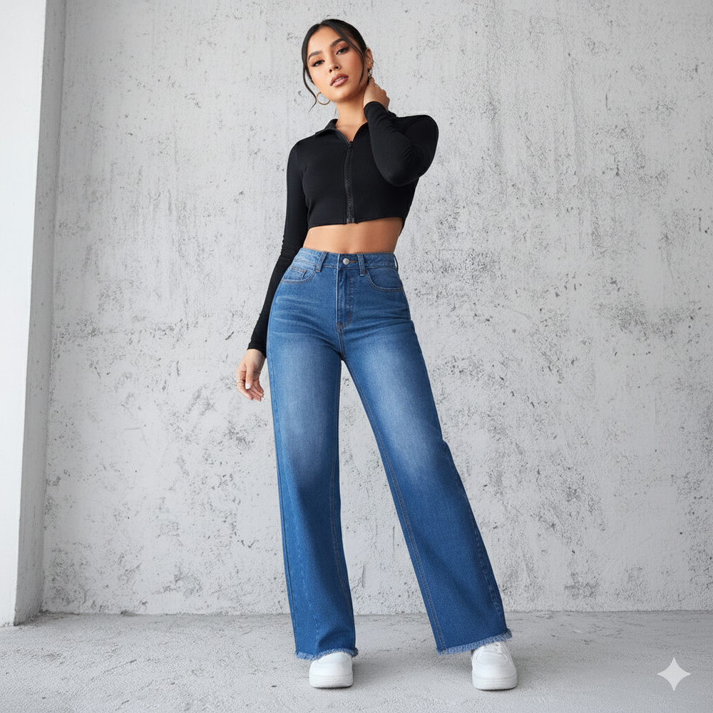 Damenjeans High Waist | Gerade & Bequem für Alltag