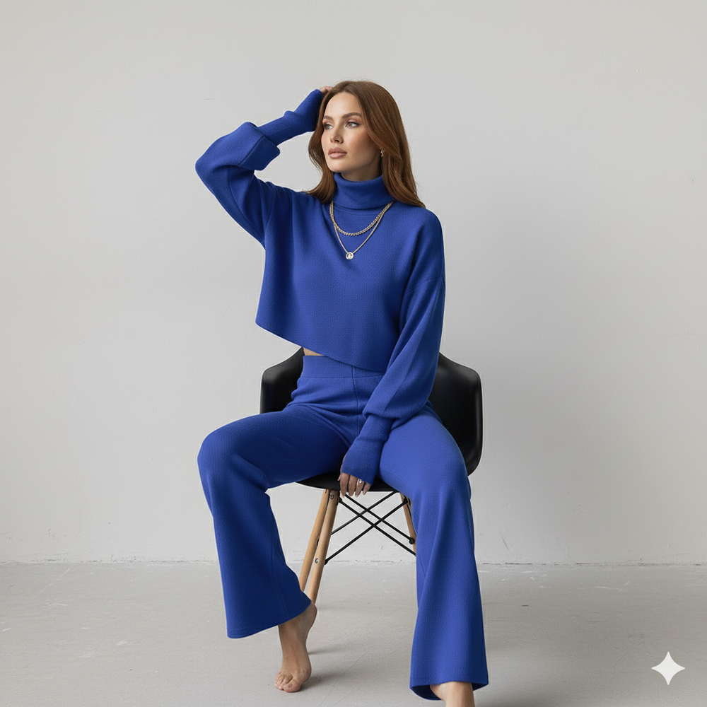 Damen Rollkragen Set mit Langarm | Lässig & Bequem | Winter