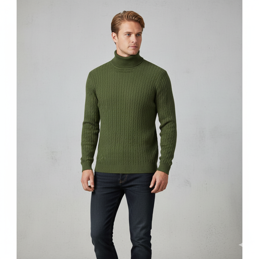 Feiner Herren Strickpullover mit Rollkragen