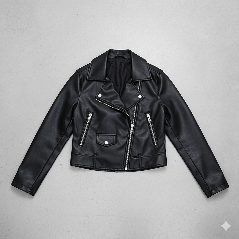 Damen Bikerjacke aus Veganleder | Kurz & Modern | Herbst