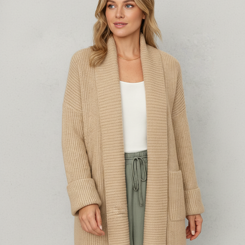 Damen Strickjacke mit Reverskragen | Warm & Lässig Winter