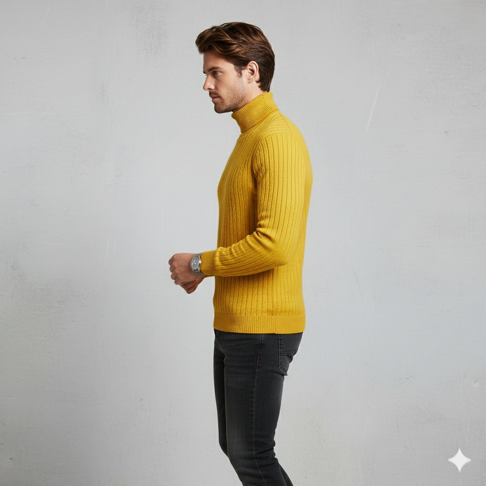 Feiner Herren Strickpullover mit Rollkragen