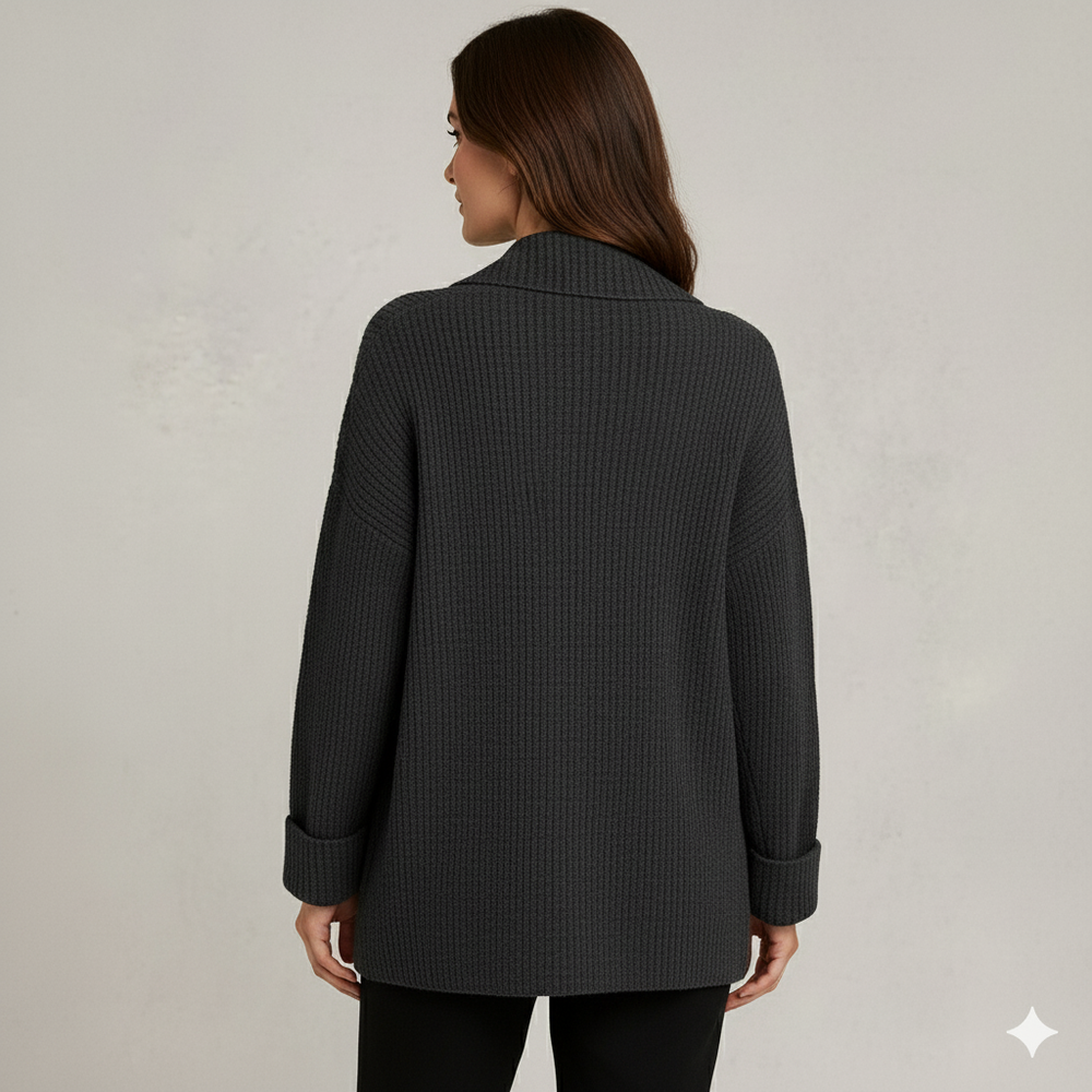 Damen Strickjacke mit Reverskragen | Warm & Lässig Winter