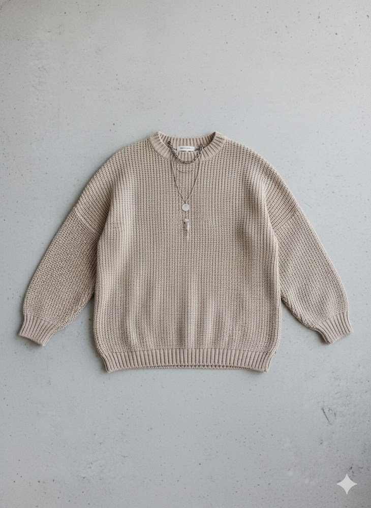 Locker gestrickter Damenpullover | Oversize & Freizeit