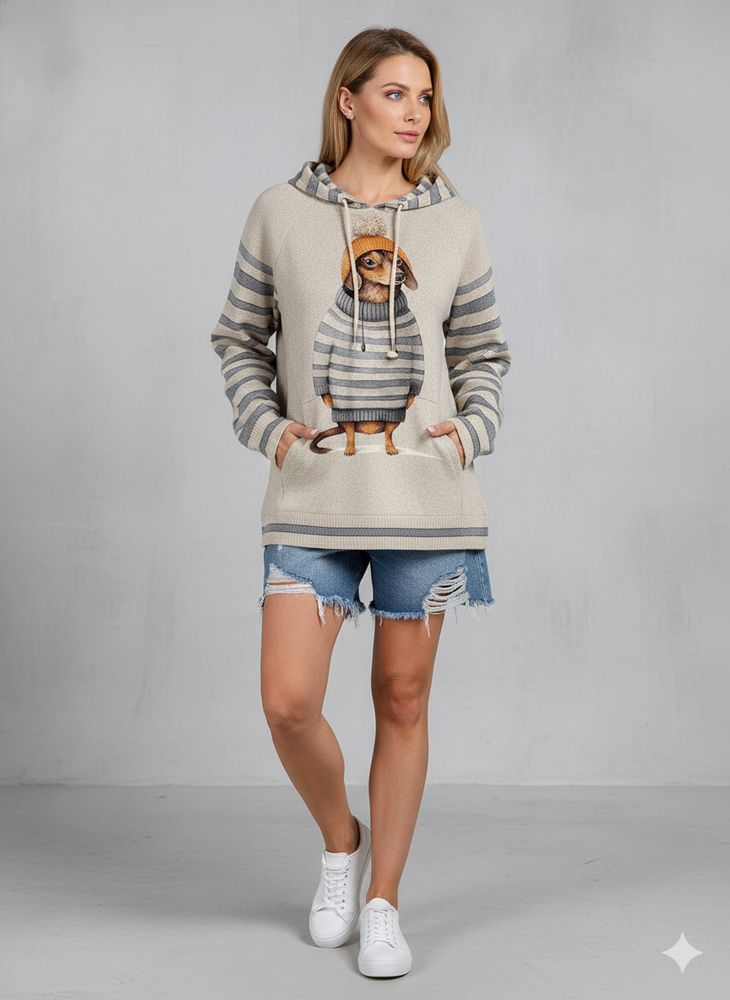 Weicher Damen Hoodie mit Tierprint