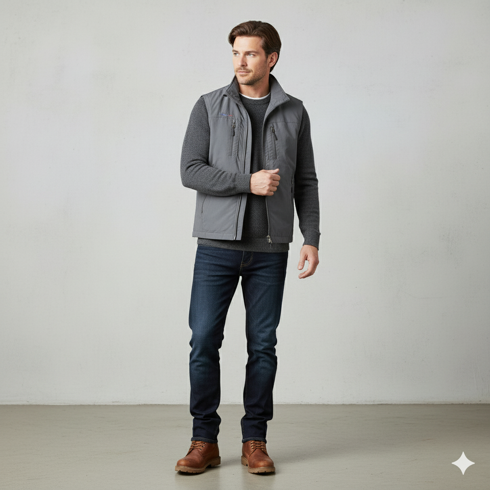 Herren Outdoor Weste mit Taschen | Leicht & Atmungsaktiv | Übergang