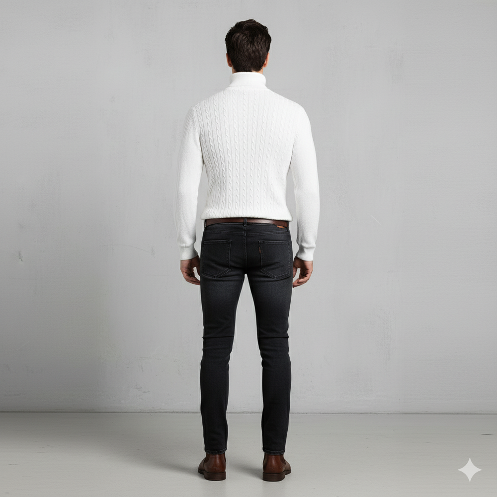 Herren Strickpullover mit Rollkragen | Slim Fit | Winter