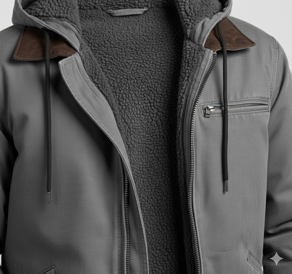 Warme Herren Kapuzenjacke mit Fleecefutter | Herbst Winter