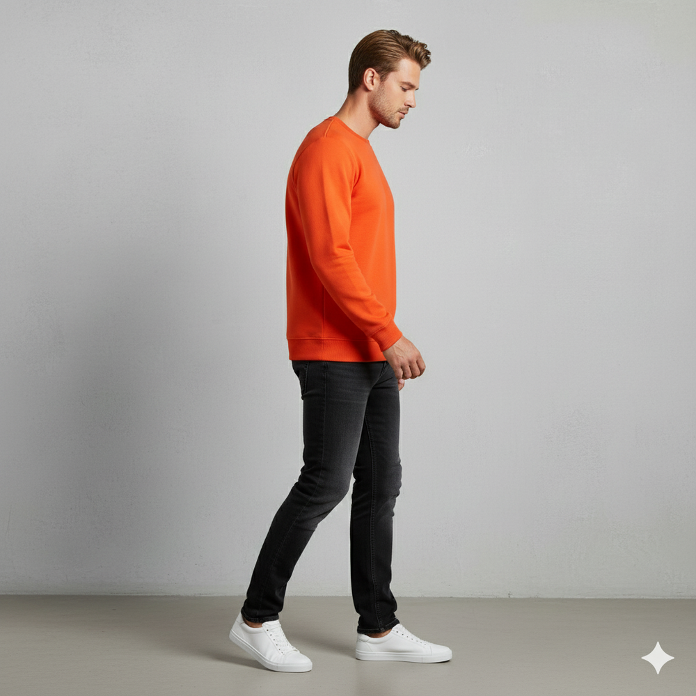 Herren Sweatshirt mit Rundhalsausschnitt