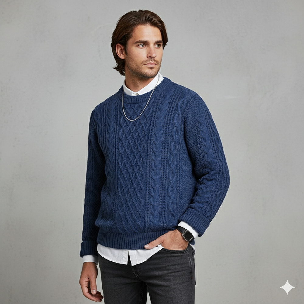 Herren Strickpullover mit Strukturmuster | Modern & Warm | Winter