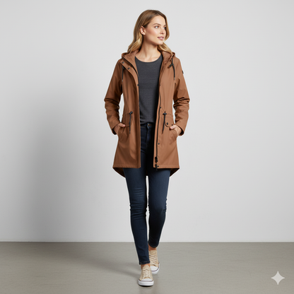 Damen Regenjacke mit Kapuze | Leicht & Wasserdicht | Übergang